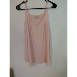 Loft Womens Casual Sleeveless Light Pink Tank Top Blouse Size XL